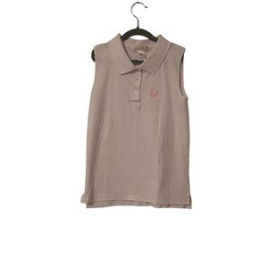 The Beaufort Bonnet Company Girl's Blue and White Sleeveless Polo Top Size 10